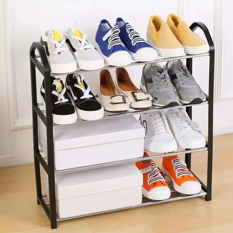 Sapateira Organizadora Preto 4 Prateleiras 50cm - Ideal para Sapatos, Tênis e Calçados